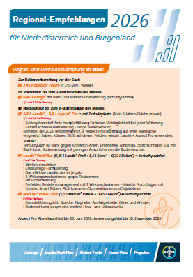 Vorschau: Bayer Regional-Empfehlungen für Niederösterreich und Burgenland